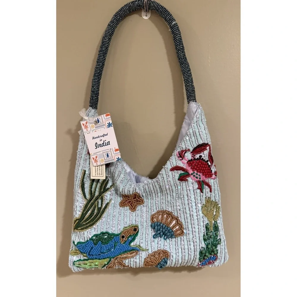 New Release Handcrafted‎ in India Ocean Sea Creatures Beaded Bag Hobo TikTok